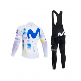 Ensemble cuissard vélo et maillot cyclisme hiver équipe pro MOVISTAR 2026