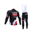 Ensemble cuissard vélo et maillot cyclisme hiver équipe pro UAE Team Emirates – XRG 2026 Black