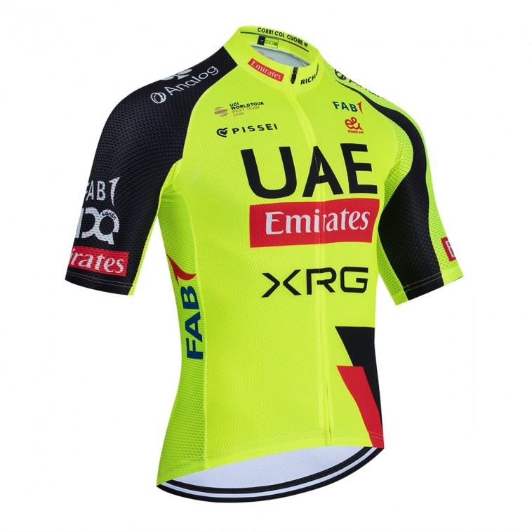 Maillot vélo équipe pro UAE Team Emirates – XRG 2026 Aero Mesh Fluo