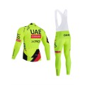 Ensemble cuissard vélo et maillot cyclisme hiver équipe pro UAE Team Emirates – XRG 2026 Fluo