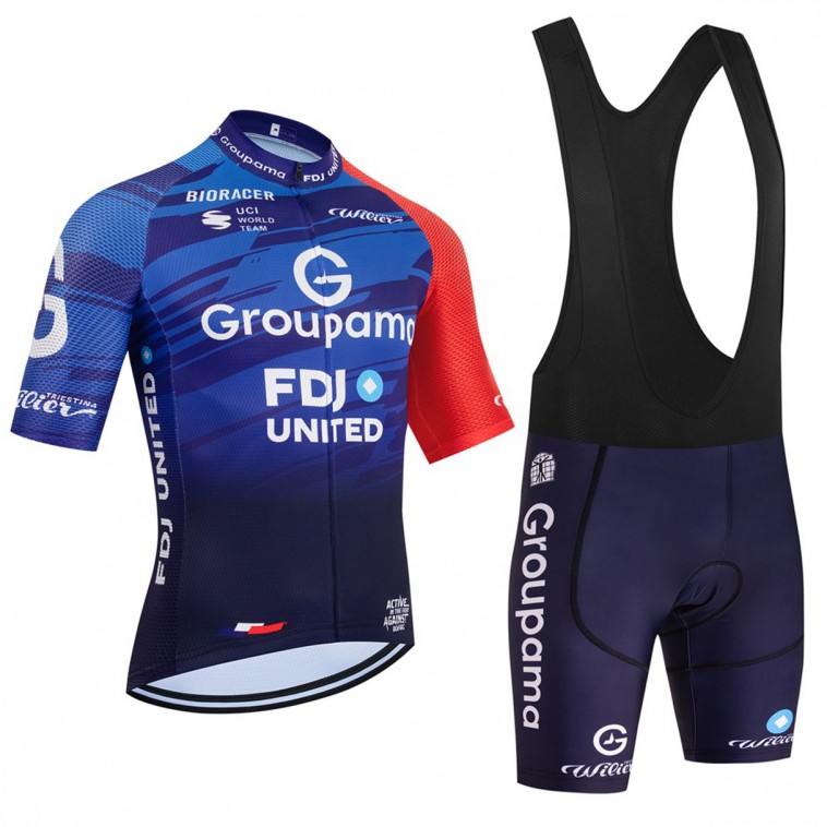 Ensemble cuissard vélo et maillot cyclisme équipe pro GROUPAMA FDJ 2026 Aero Mesh