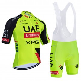 Ensemble cuissard vélo et maillot cyclisme équipe pro UAE Team Emirates – XRG 2026 Aero Mesh Fluo