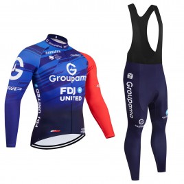 Ensemble cuissard vélo et maillot cyclisme hiver équipe pro GROUPAMA FDJ 2026