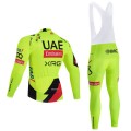 Ensemble cuissard vélo et maillot cyclisme hiver équipe pro UAE Team Emirates – XRG 2026 Fluo