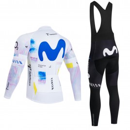 Ensemble cuissard vélo et maillot cyclisme hiver équipe pro MOVISTAR 2026
