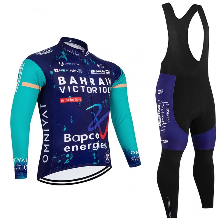 Ensemble cuissard vélo et maillot cyclisme hiver équipe pro BAHRAIN VICTORIOUS 2026