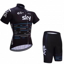 Ensemble cuissard vélo et maillot cyclisme équipe pro SKY sans bretelles