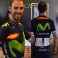 Ensemble cuissard vélo et maillot cyclisme équipe pro Movistar