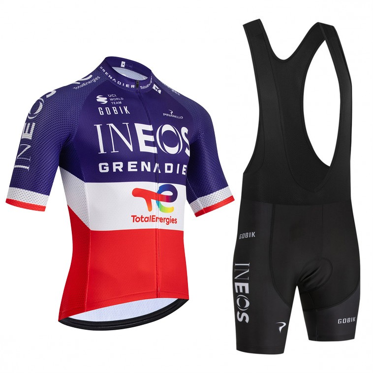 Ensemble cuissard vélo et maillot cyclisme équipe pro INEOS Champion de France 2026 Aero Mesh