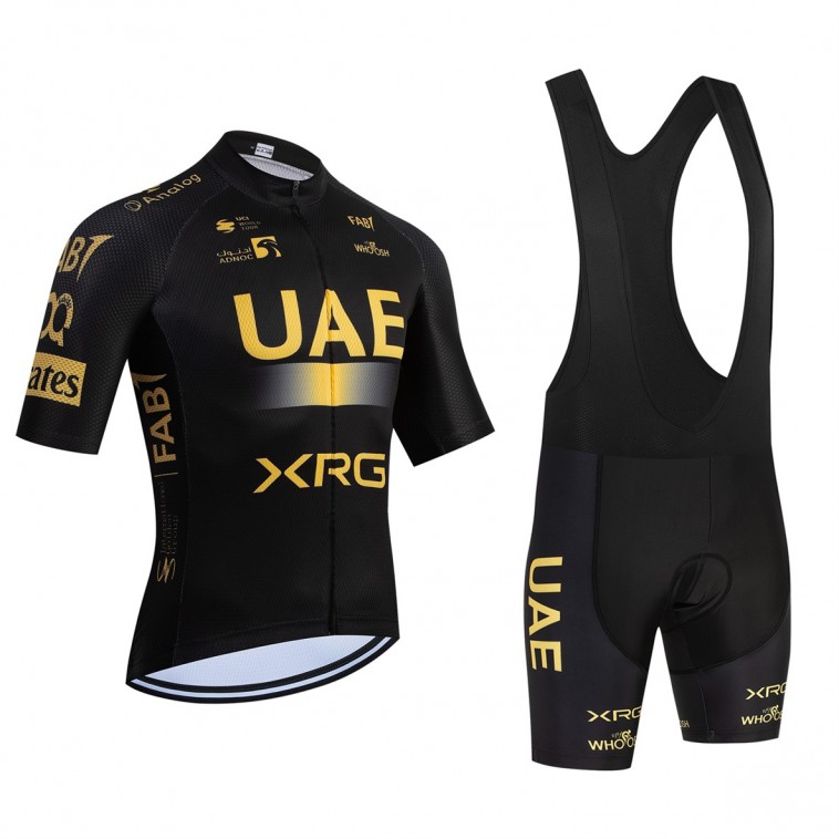 Ensemble cuissard vélo et maillot cyclisme équipe pro UAE Team Emirates – XRG 2026 Aero Mesh Gold édition