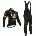 Ensemble cuissard vélo et maillot cyclisme hiver équipe pro UAE Team Emirates – XRG 2026 Gold édition