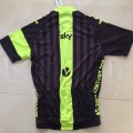 Ensemble cuissard vélo et maillot cyclisme équipe pro SKY fluo