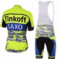 Ensemble cuissard vélo et maillot cyclisme équipe pro Tinkoff Saxo Fluo