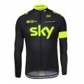 Ensemble cuissard vélo et maillot cyclisme hiver équipe pro SKY fluo