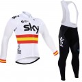 Ensemble cuissard vélo et maillot cyclisme hiver équipe pro SKY