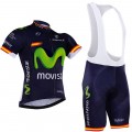 Ensemble cuissard vélo et maillot cyclisme équipe pro Movistar