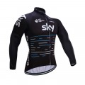 Ensemble cuissard vélo et maillot cyclisme hiver équipe pro SKY 2017