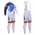 Ensemble cuissard vélo et maillot cyclisme hiver équipe pro FDJ