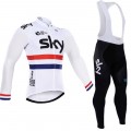 Ensemble cuissard vélo et maillot cyclisme hiver équipe pro SKY