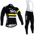 Ensemble cuissard vélo et maillot cyclisme hiver équipe pro SKY