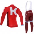 Ensemble cuissard vélo et maillot cyclisme hiver équipe pro Katusha