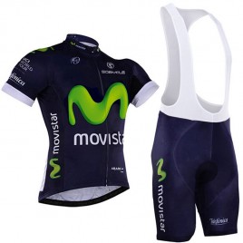 Ensemble cuissard vélo et maillot cyclisme équipe pro Movistar