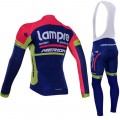 Ensemble cuissard vélo et maillot cyclisme hiver équipe pro Lampre Merida