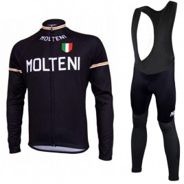 Ensemble cuissard vélo et maillot cyclisme hiver équipe pro Molteni