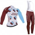 Ensemble cuissard vélo et maillot cyclisme hiver équipe pro AG2R La Mondiale 2016