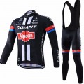 Ensemble cuissard vélo et maillot cyclisme hiver équipe pro Giant