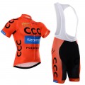 Ensemble cuissard vélo et maillot cyclisme équipe pro CCC Sprandi Polkowice