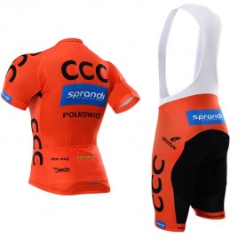 Ensemble cuissard vélo et maillot cyclisme équipe pro CCC Sprandi Polkowice