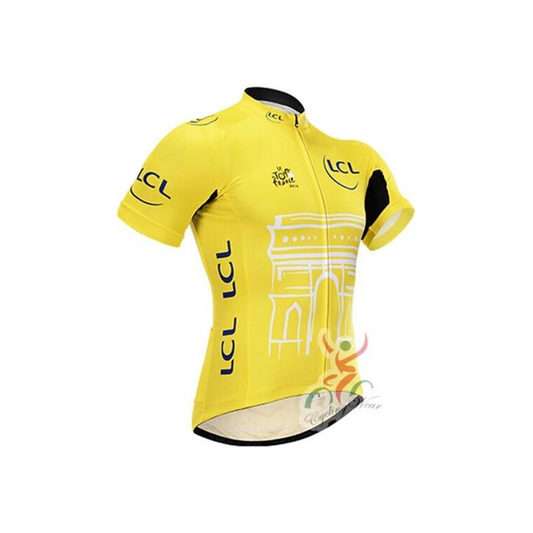 Maillot vélo Tour de France jaune pois vert blanc