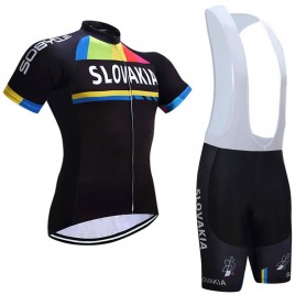 Ensemble cuissard vélo et maillot cyclisme équipe pro Slovakia noir