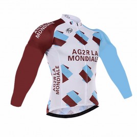 Maillot vélo équipe pro AG2R La Mondiale manches longues hiver polaire thermique