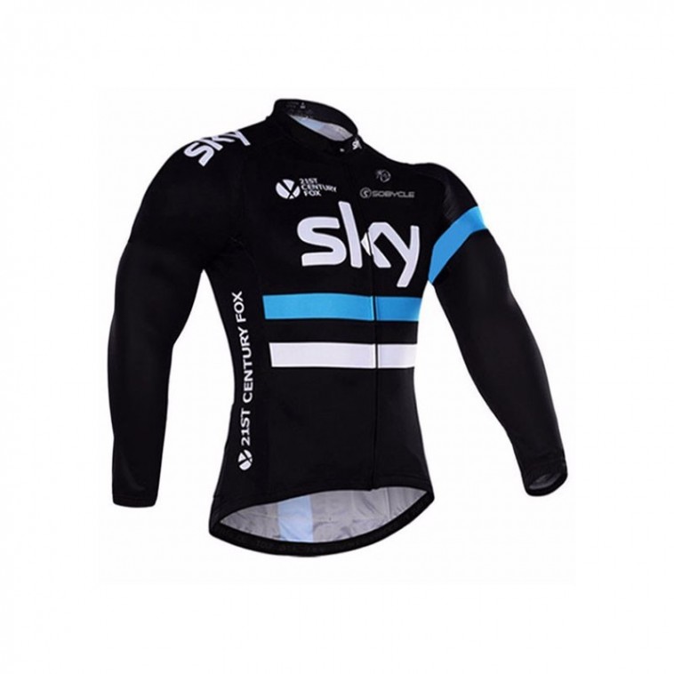 Maillot vélo équipe pro SKY manches longues hiver polaire thermique