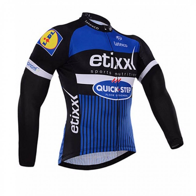 Maillot vélo équipe pro Etixx Quick Step manches longues hiver polaire thermique