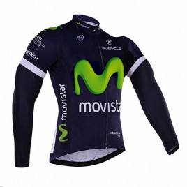 Maillot vélo équipe pro Movistar manches longues hiver polaire thermique