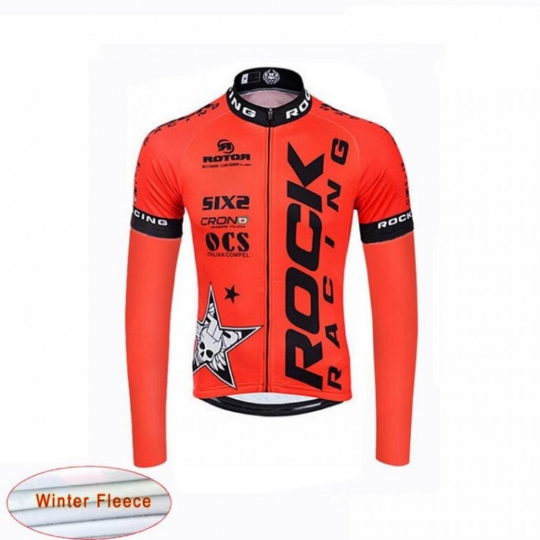 Maillot vélo équipe Rock Racing Pro manches longues hiver polaire thermique