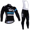 Ensemble cuissard vélo et maillot cyclisme hiver équipe pro SKY