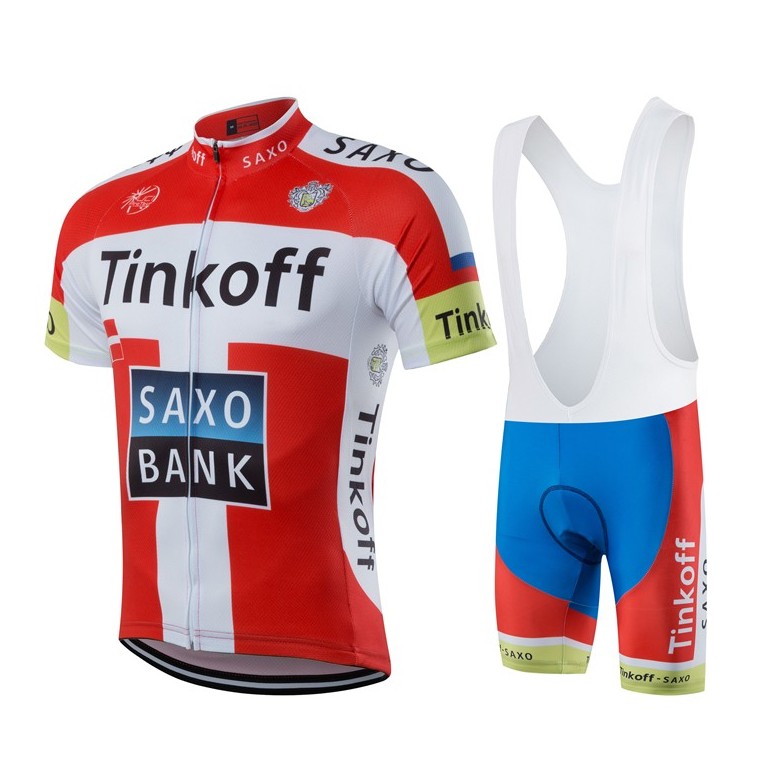 Ensemble cuissard vélo et maillot cyclisme équipe pro Tinkoff