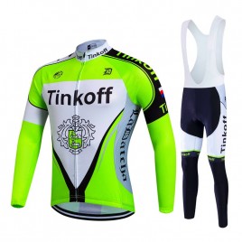 Ensemble cuissard vélo et maillot cyclisme hiver équipe pro Tinkoff