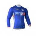 Ensemble cuissard vélo et maillot cyclisme hiver équipe pro FDJ