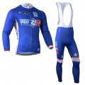 Ensemble cuissard vélo et maillot cyclisme hiver équipe pro FDJ