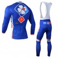 Ensemble cuissard vélo et maillot cyclisme hiver équipe pro FDJ