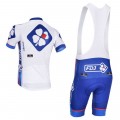 Ensemble cuissard vélo sans bretelles et maillot cyclisme équipe pro FDJ 2015