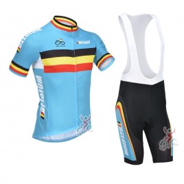 Ensemble cuissard vélo et maillot cyclisme équipe pro Belgique