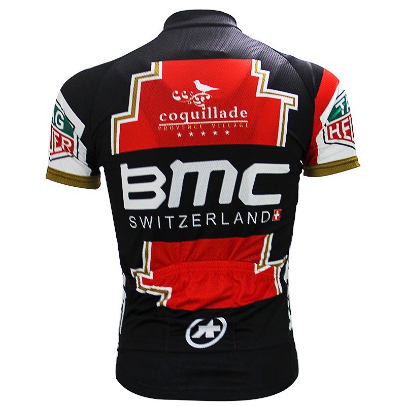 Ensemble cuissard velo et maillot cyclisme equipe pro BMC Suisse gold Tenuevelo