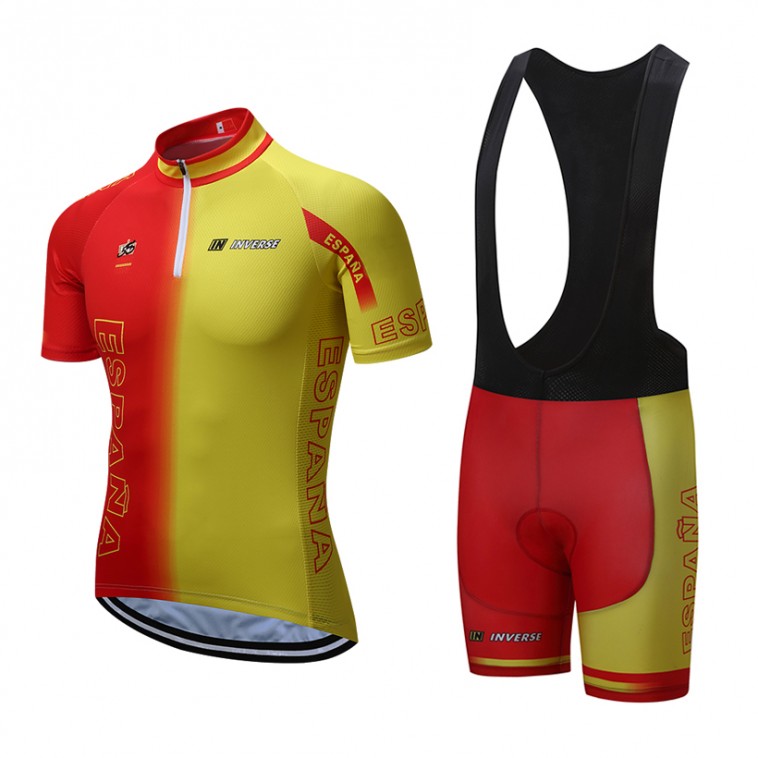 Ensemble cuissard vélo et maillot cyclisme équipe pro Espagne