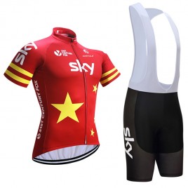 Ensemble cuissard vélo et maillot cyclisme équipe pro SKY Stars